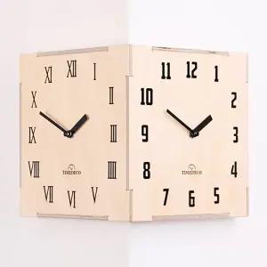 거실 모던디자인 벽시계 19CM 국산 타임데코 자작나무 모서리시계