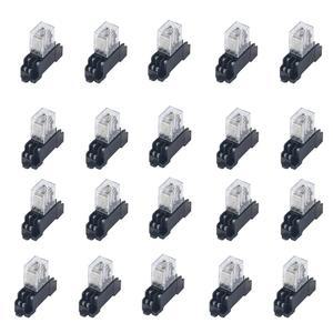 [미국배송] 소켓 베이스 AC 110V 220V DC 12V 24V 20PCS(AC 20PCS)가 없는 XNWKF LY2NJ 릴레이 코일 일반 DPDT 마이크로 미니 전자기 스위치