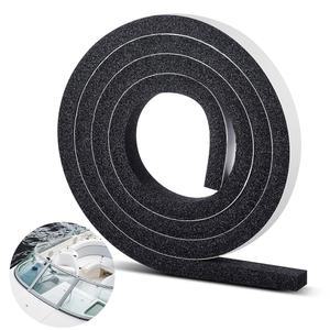 Maasechs 보트 윈드실드 스크류 커버 폼 6 롤 1/2 x 3/4 스트립 개스킷 채널 수공예 창문 본체 트림 씰용 PVC 웨더 스트리핑