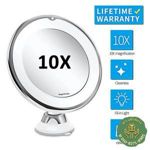 조명 터치 스크린 LED 조명 드레싱 메이크업 램프 하단 빨판 유연한 휴대용 디자인과 10x 돋보기 화장대 거