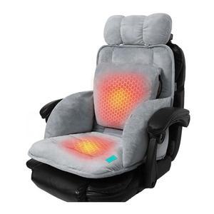 사무용 의자용 USB 열선 시트 쿠션, 팔걸이 및 허리 지지대가 있는 패드, 3가지 열선, 허리, 엉덩이, 허벅지(회색)용 대형 난방 구역 커버