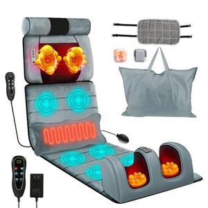 등, 목, 발, 허리를 위한 온열 u2013 진동 마사지 패드가 포함된 모클리버 전신 매트 가정용 또는 사무실용 타이머 및 조절 가능한 강도를 갖춘 접이식 쿠션 매트리스