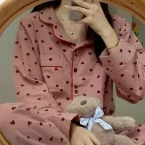 겨울 여성 피치 기모 수면 잠옷 파자마 홈웨어 세트 수면 남자 여성 남성 커플 가을 누빔 긴팔 밍크