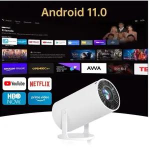 미니 컴팩트 스마트 휴대용 빔 프로젝터 4K 180도 회전형