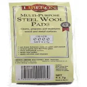 Liberon 스틸 울 4 x 7g 패드  등급 0000