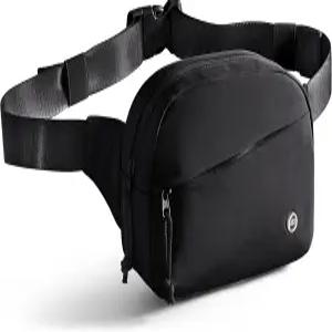 여성용 스마스롭 패니 팩 여러 개의 포켓과 조절 가능한 스트랩이 있는 크로스바디 슬링백 허리 가방 블랙