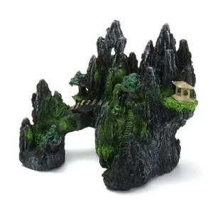 바위 산 전망 동굴 돌 나무 물고기 탱크 장식 수족관 액세서리