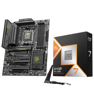 마이크로 센터 AMD Ryzen 7 9800X3D CPU 프로세서와 MSI MAG X870E 토마호크 WiFi ATX 마더보드(DDR5, PCIe 5.0, M.2 Gen5, Wi-Fi 7, 5G LAN)