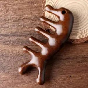 두피 브러쉬 빗 얼굴 마사지 우드 두피케어 헤어관리 (WFK9FKJ)