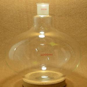 실험실 1-넥 둥근 바닥 유리 플라스크 3000ml24403L 원 화학 베셀