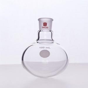 SYNTHWARE 단일 목 둥근 바닥 볼 병 조인트 1420 용량 5mL-500mL 붕규산 유리 플라스크 F301