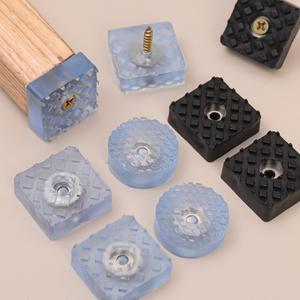 2-60세트 무소음 미끄럼 방지  의자 테이블 다리 바닥 보호호환  투명 간편 설치 패드 나무 나사