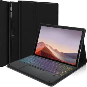 Microsoft Surface Pro 7+/ 7/6/5/ LTE 12.3인치용 터치패드 키보드 케이스 LDSOYIA 레인보우 백라이트