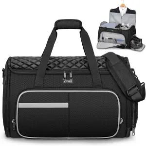 여행용 Ytonet 컨버터블 의류 가방 USB 포트가 있는 남성 여성 더플백 50L 캐리 신발 주머니 방수 포켓