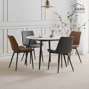 [라로퍼니처]클래시 1050 원형 포세린 통 세라믹 식탁 세트 (식탁+의자4)