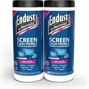 전자제품용 인더스트 스크린 전자제품 표면용 클리닝 물티슈 사전 보습 알코올 암모니아 프리 140개(2팩)