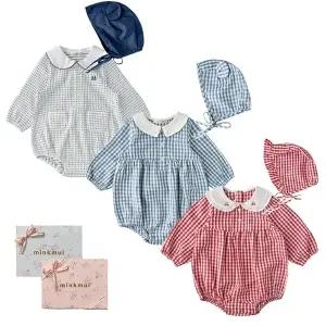 [M밍크뮤D] 26SS 쁘띠스타스트로베리체크우븐SET바디슈트 3종택1 (3611360410102) 출산준비물/신생아선물/