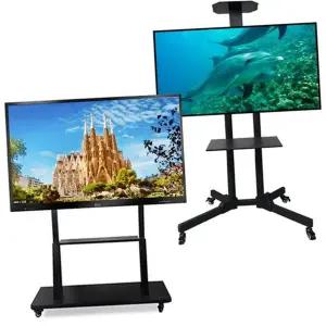 tv 이동식 스탠드 바퀴형 모니터 32인치 이동식 tv 스탠드 거치대 선반형 대형