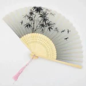 대나무부채 일본 접이식 수채화부채(그레이 대나무) (WFKA026)
