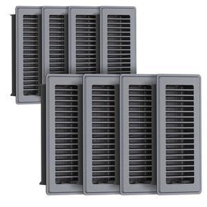 플로어 레지스터 4x10-8 팩 통풍구, 홈 플로어용 통풍구 커버, 튼튼한 강철 조절식 녹슬지 않음, 회색