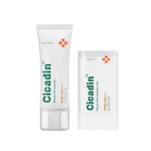 스킨케어 [미샤] 시카딘 레스큐 마일드 선크림 40ml 윤기 생기 보습 선스틱 19g