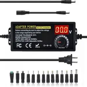 범용 전원 공급 조절 가능 3A 72W DC 3V ~ 24V 가변 스위칭 100V-240V AC /DC 어댑터(볼트 디스플레이 및