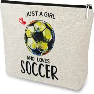 여자 화장 가방 축구 용품 액세서리 연인을 위한 생일 테마 선물 선수 코치 팬 여성 친구 자매 작은 화장품