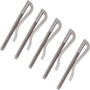 힐벨리푸 5Pcs 캐시 클립 세트 미끄럼 방지 나사산이 있는 지갑용 2.9인치 머니 전기 도금 금속 스프링