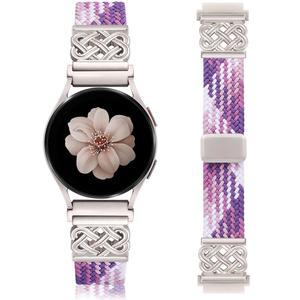 갤럭시 워치 8 7 6 5 4 FE 40mm 44mm / 클래식 프로 3 41mm 액티브 2 여성 남성, 20mm 셀틱 스트레치 엘라스틱 드레시 나일론 스트랩, 울트라용 없음