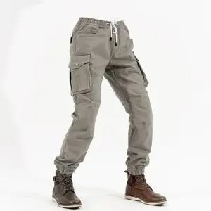 카고라이딩진 라이더 오토바이 카키 조거 청바지 남성용