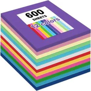 아트 크래프트 드로잉을 위한 600장 건설 용지 다양한 색상 12인치 x 17.3인치 80gsm 컬러 중간 무게의