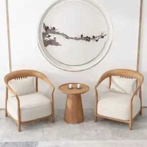 낮은 원목의자 라탄 인테리어 좌식 카페 등나무 체어