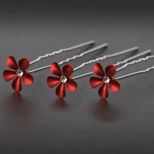 [골드스마일]포인트템헤어삔 꽃 웨딩 머리 드라이 플라워핀