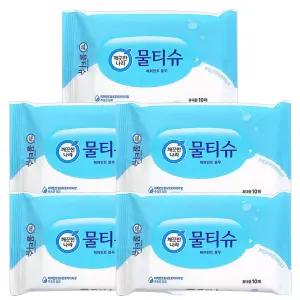 깨끗한나라 페퍼민트 휴대용 물티슈 10매 X 5팩