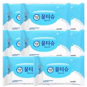 깨끗한나라 페퍼민트 휴대용 물티슈 10매 X 8팩