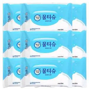 깨끗한나라 페퍼민트 휴대용 물티슈 10매 X 9팩