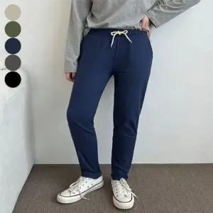 편한 마 빈티지청 남자 남자반 스판 밴딩 세미 슬랙스 슬림핏 바지 워싱청