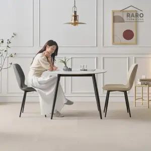 라로퍼니처 쿠키 1050 원형 포세린 통 세라믹 식탁 세트  식탁+의자2)