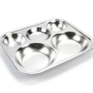 스테인레스 깔끔한학교 급식 식판 3찬 저녁식사용 식기