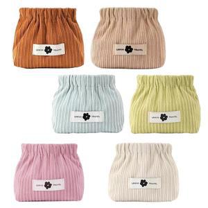 코듀로이 메이크업 6PCS 6팩 소형 액세서리 12PCS 헤어 다용도 에스테틱 정리함 립스틱 귀여운 미니 가방 파우치 화장품 엘라스틱 보관 휴대용 데일리 여행