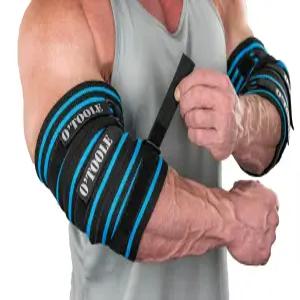 벤치 프레스용 O Tool 조절식 지지대 팔꿈치 압박 슬리브(1쌍) - 보디빌딩 파워팅 역도 및 무릎 건염 남성