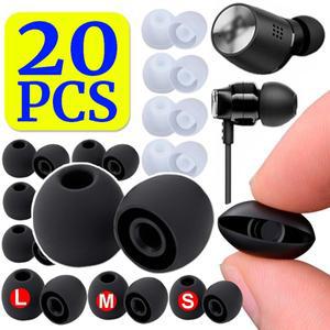 [호환품]유선/무선 헤드폰용 교체용 이어버드 팁 범용 실리콘 캡 S M L 사이즈 블랙 투명