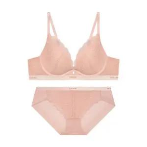 매장정품 게스 GUESS UNDERWEAR 핑크 스파크 저중심 레이스 브라 햄팬티 세트 - 인디핑크 GEWBR911IP_BP911
