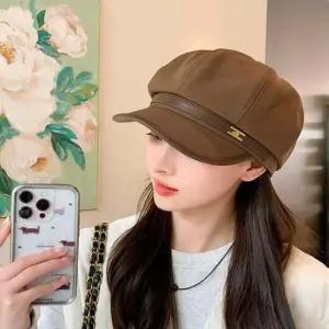 레더벨트 H 찡 장식 모던한 디자인 캐주얼 뉴스보이캡