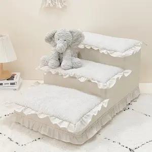 강아지레이스계단 슬개골 애견계단 슬라이드 논슬립 프릴