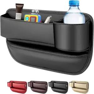 린핑 카시트 갭 필러 정리함 2024년 유니버설 뉴 시트 보관함 안경 휴대폰 키 및 카드용 카 가죽 컵 홀더