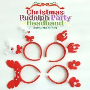 별별창고G 크리스마스 루돌프 머리띠 귀여운 파티 소품 겨울 액세서리