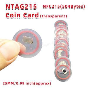 NFC 카드 코인 태그 키 13.56MHz NTAG 215 라벨 RFID 초경량 mm 직경 원형 상자
