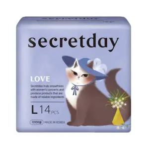 [시크릿데이] 시크릿데이 러브 날개형 생리대 대형 14P