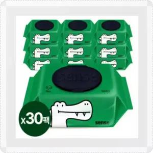 아기물티슈 슈퍼대디 센스 대용량 악어 물티슈 100매 30팩